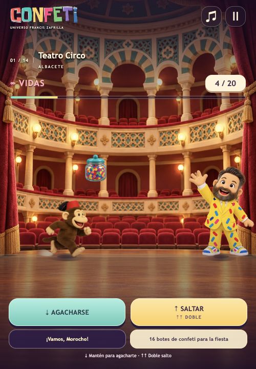 Morocho. Confeti Aventura: escena del juego