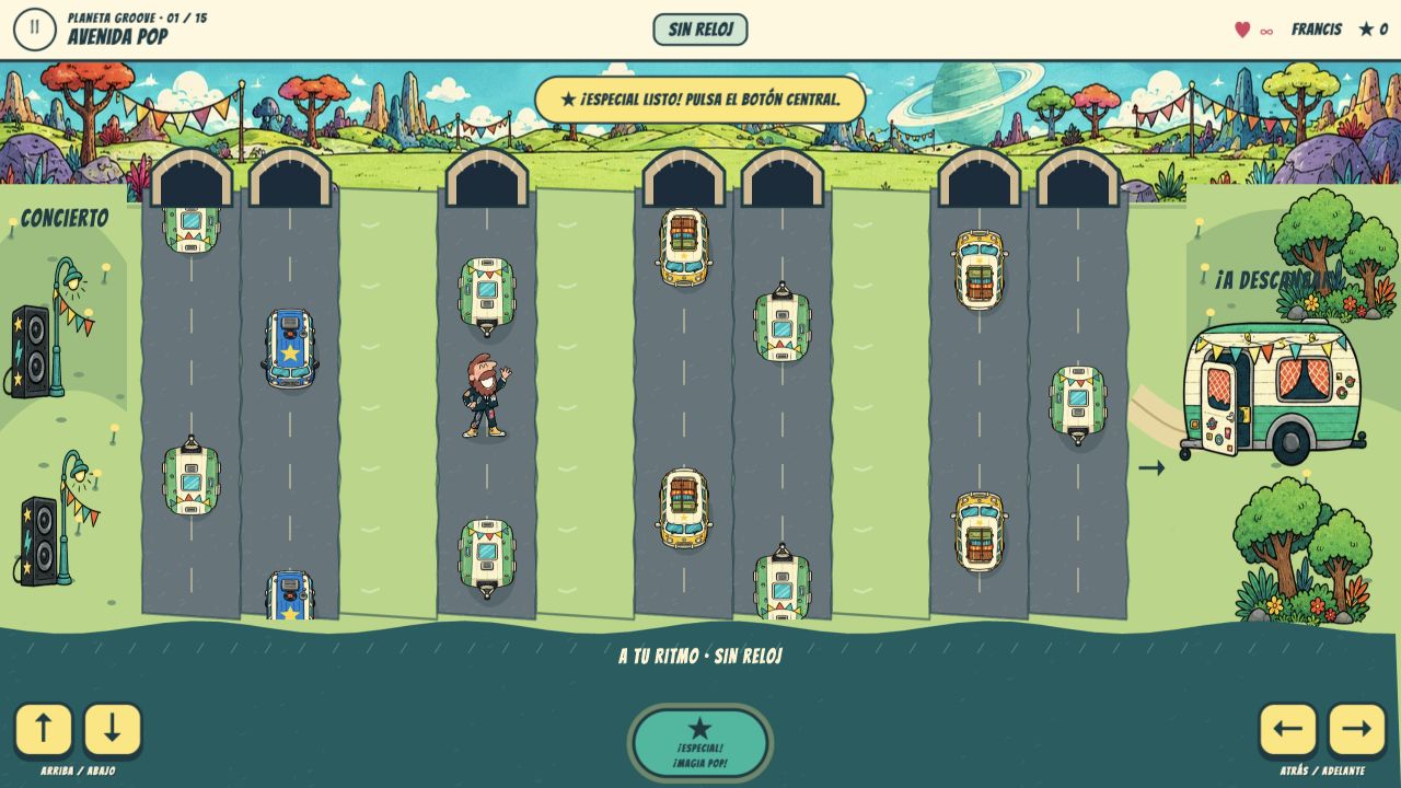 Pop Cross: escena del juego